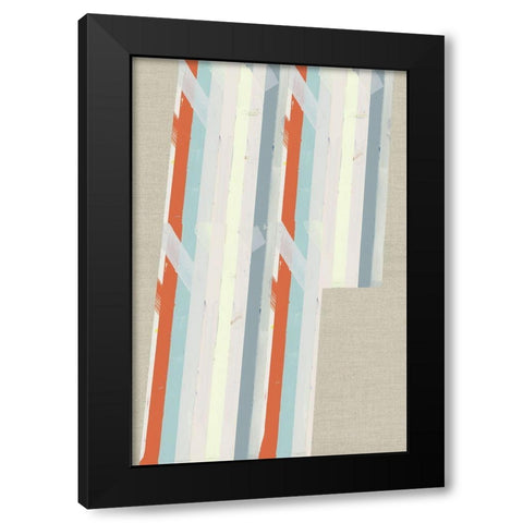 Three Stripes I  Black Modern Wood Framed Art Print with Double Matting by Cartissi