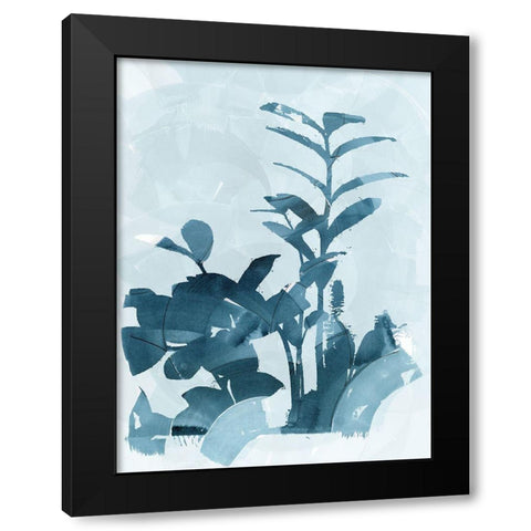 Blue Seaweed I Black Modern Wood Framed Art Print by cartissi
