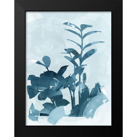 Blue Seaweed I Black Modern Wood Framed Art Print by cartissi