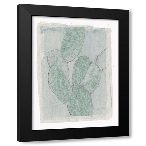 Cactus Sketch II Black Modern Wood Framed Art Print with Double Matting by Cartissi