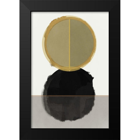 Gilded Circles I  Black Modern Wood Framed Art Print by Cartissi