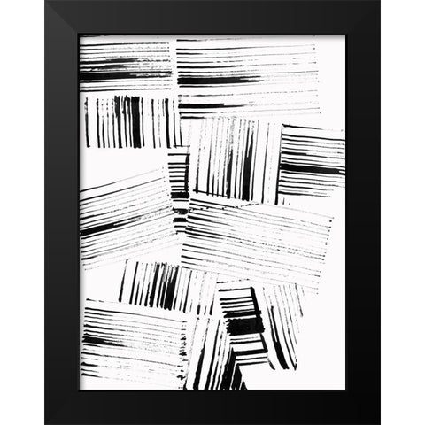 Black Strokes II  Black Modern Wood Framed Art Print by Cartissi