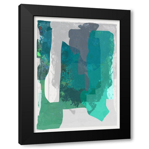 Bright Blue Blobs I  Black Modern Wood Framed Art Print by Cartissi