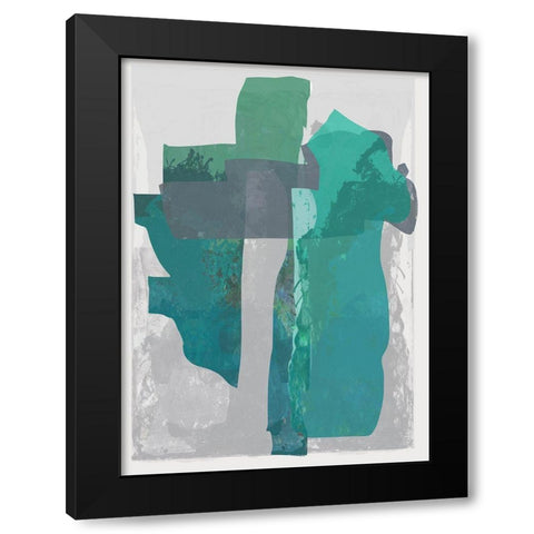 Bright Blue Blobs II  Black Modern Wood Framed Art Print by Cartissi