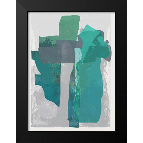 Bright Blue Blobs II  Black Modern Wood Framed Art Print by Cartissi