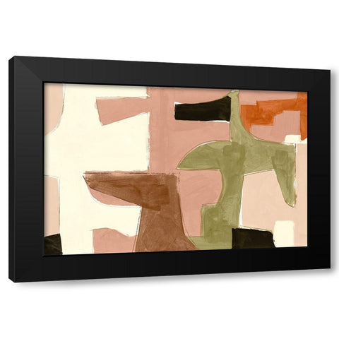 New Jigsaw I Black Modern Wood Framed Art Print by Cartissi