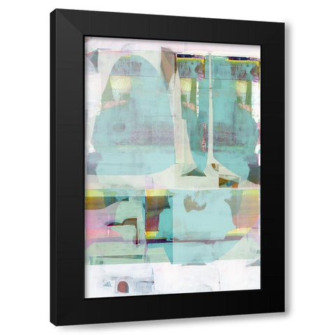 Electric Love I Black Modern Wood Framed Art Print with Double Matting by Cartissi