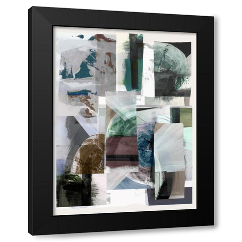 Inky Patchwork II Black Modern Wood Framed Art Print by Cartissi
