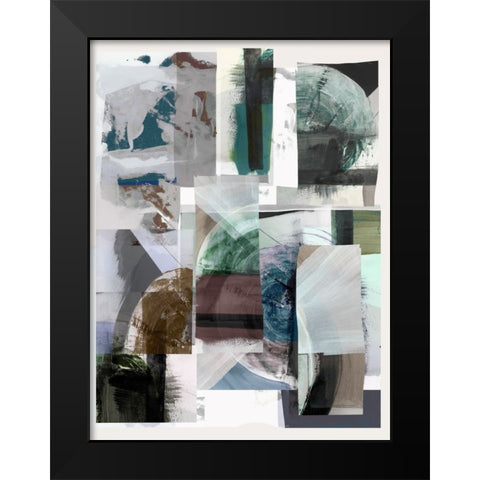 Inky Patchwork II Black Modern Wood Framed Art Print by Cartissi