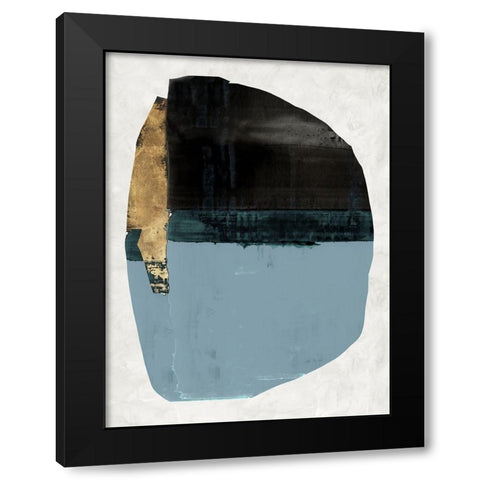 Golden Blob I Black Modern Wood Framed Art Print with Double Matting by Cartissi