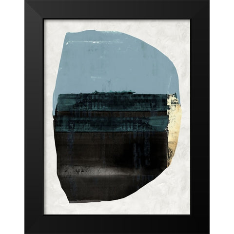 Golden Blob II Black Modern Wood Framed Art Print by Cartissi