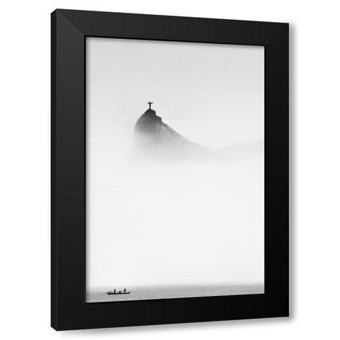 Cole - Cristo in the Mist Black Modern Wood Framed Art Print by 1x