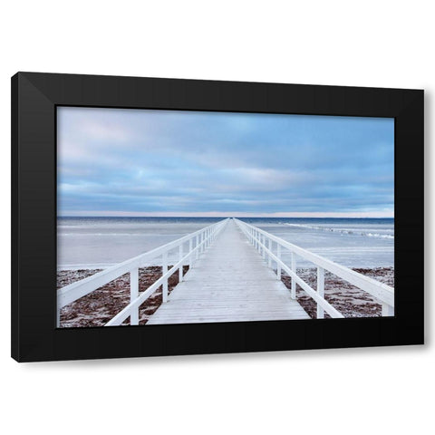 The Bridge Black Modern Wood Framed Art Print with Double Matting by Oleksinski