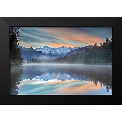 Metro - Pastel Hues Black Modern Wood Framed Art Print by 1x