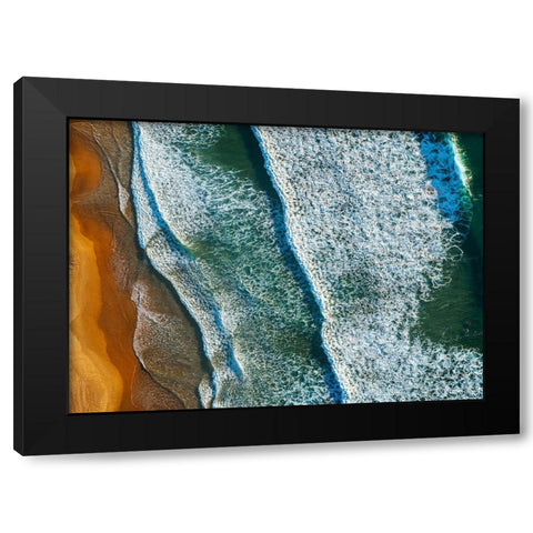 Curl Curl Ariel Black Modern Wood Framed Art Print by Palacios