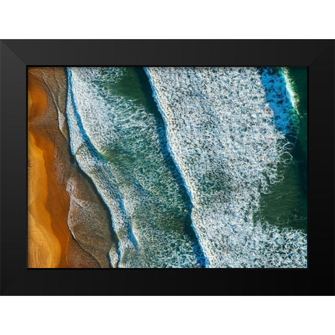 Curl Curl Ariel Black Modern Wood Framed Art Print by Palacios