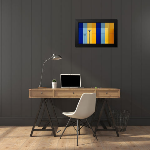 Urban Colors Black Modern Wood Framed Art Print by Novillo
