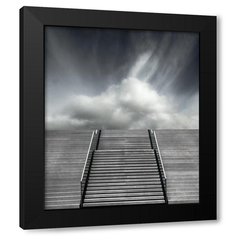 Stair Black Modern Wood Framed Art Print by ClaesÂ 