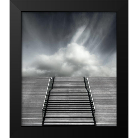 Stair Black Modern Wood Framed Art Print by ClaesÂ 