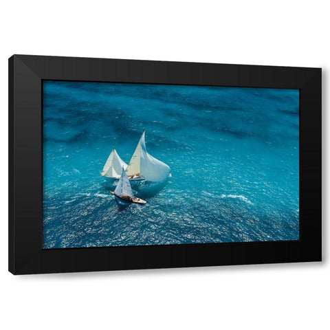 Pelissier - Croisement Bleu Black Modern Wood Framed Art Print with Double Matting by 1x