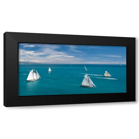 Azurean Sea Black Modern Wood Framed Art Print by Pelissier