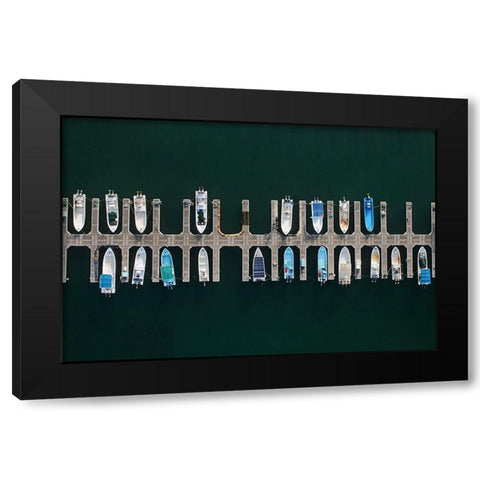 Vertical Alignment Black Modern Wood Framed Art Print by Khattab, Hesham