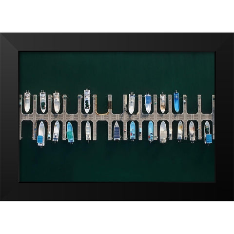 Vertical Alignment Black Modern Wood Framed Art Print by Khattab, Hesham