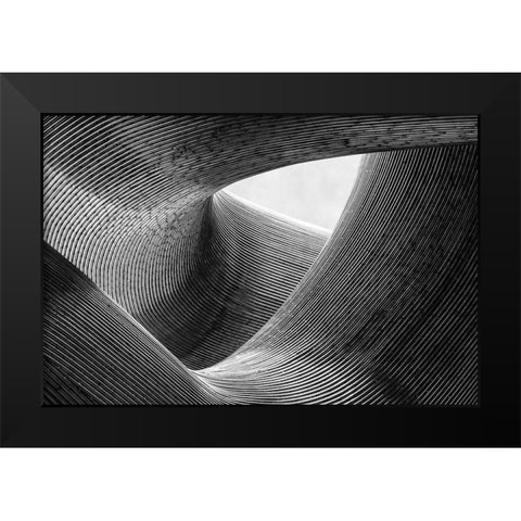 Lines  Black Modern Wood Framed Art Print by Pfeiffer