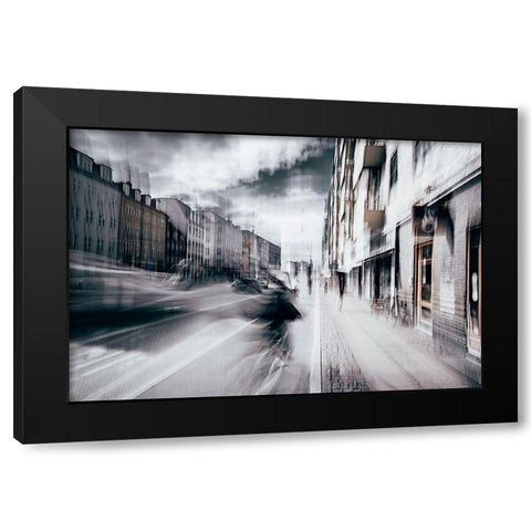 Life in Copenhagen Black Modern Wood Framed Art Print by Chiriaco