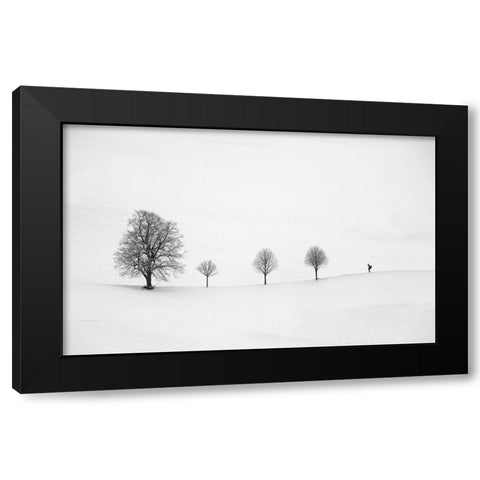 Return as always Black Modern Wood Framed Art Print with Double Matting by Svoboda