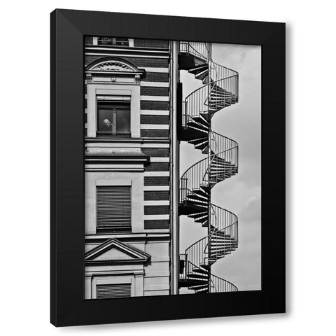 Lonely Man Black Modern Wood Framed Art Print with Double Matting by Muller