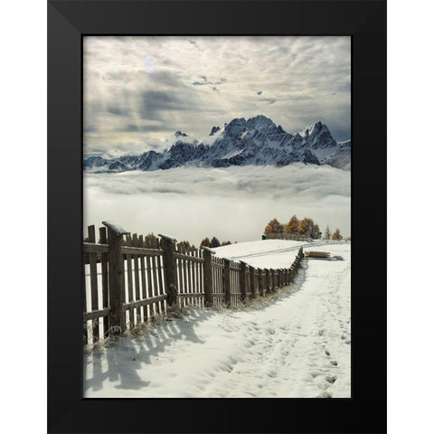 Colored Elements Black Modern Wood Framed Art Print by Swapnil