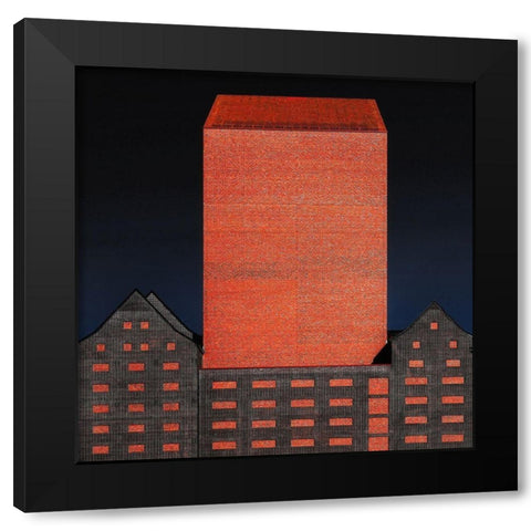 Sealed Black Modern Wood Framed Art Print with Double Matting by Hawerkamp