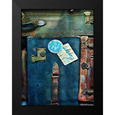 Vintage Stacked Suitcases II Black Modern Wood Framed Art Print by Aldridge, Ashley