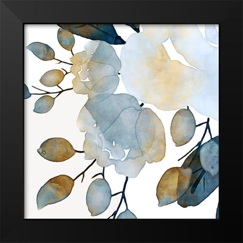 Blue Watercolour Floral I Black Modern Wood Framed Art Print by Aldridge, Ashley