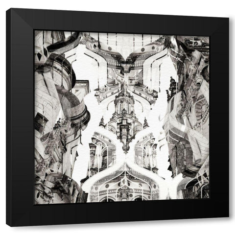 Motley Black Modern Wood Framed Art Print with Double Matting by YK Studios