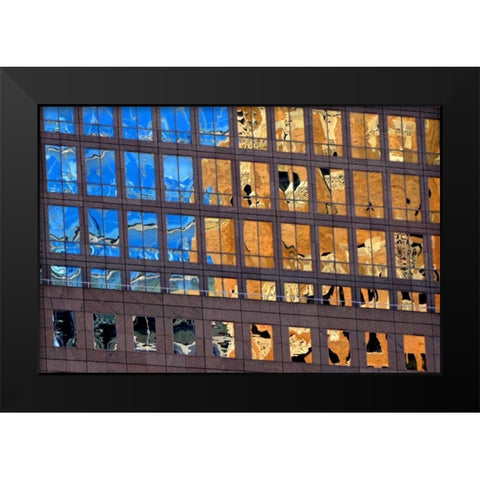 Lion In Water Black Modern Wood Framed Art Print by Zimbalist, David
