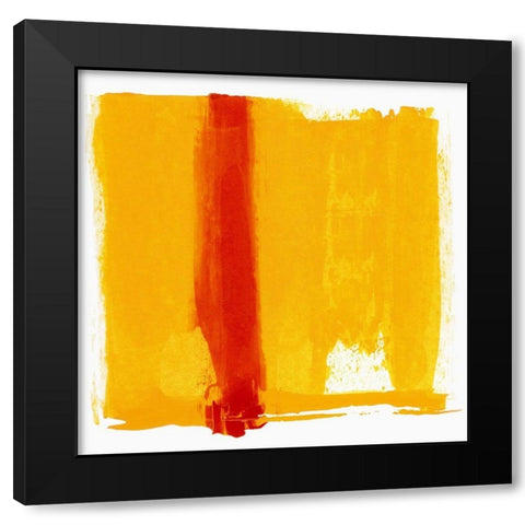 Orange Streak  Black Modern Wood Framed Art Print with Double Matting by Aryai, Sia