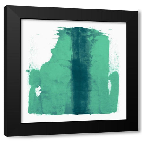 Green Streak  Black Modern Wood Framed Art Print with Double Matting by Aryai, Sia