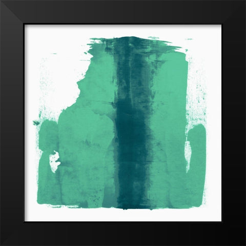 Green Streak  Black Modern Wood Framed Art Print by Aryai, Sia
