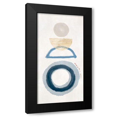 Crescent Lunar II Blue Version Black Modern Wood Framed Art Print by Hazel J