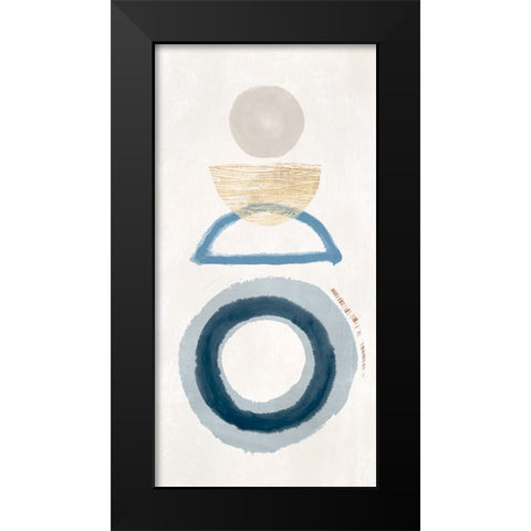 Crescent Lunar II Blue Version Black Modern Wood Framed Art Print by Hazel J