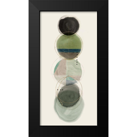 Stacked Circles I  Black Modern Wood Framed Art Print by Hazel J