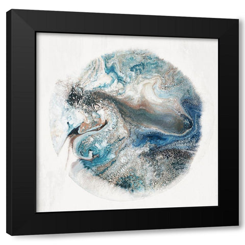 Blue Cosmo I  Black Modern Wood Framed Art Print by Hazel J