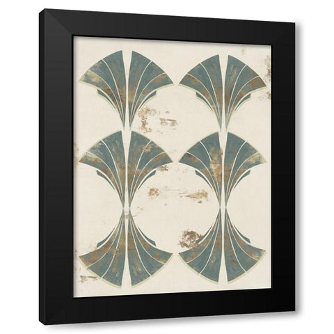 Art Deco Fan I  Black Modern Wood Framed Art Print with Double Matting by Hazel J