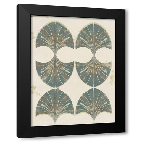 Art Deco Fan II  Black Modern Wood Framed Art Print with Double Matting by Hazel J