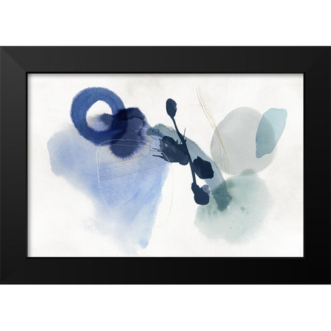 Blue Cosmos II Black Modern Wood Framed Art Print by Hazel J