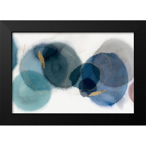 Soft Blue I Black Modern Wood Framed Art Print by Hazel J