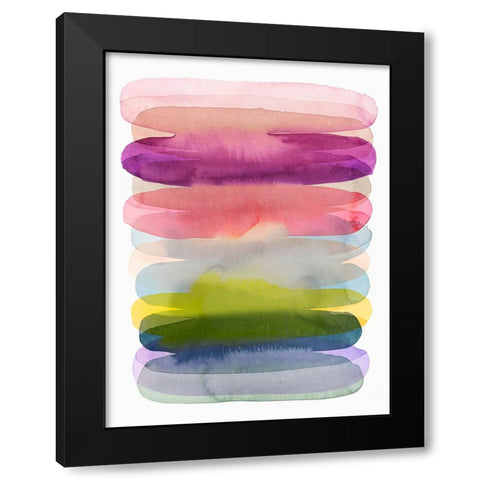Luminous Layers I Black Modern Wood Framed Art Print with Double Matting by Hazel J
