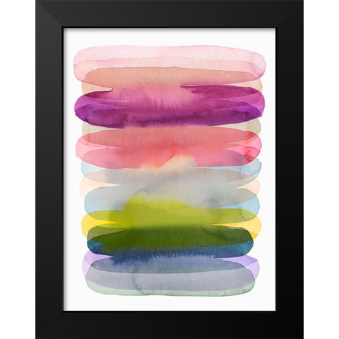 Luminous Layers I Black Modern Wood Framed Art Print by Hazel J